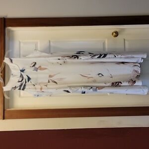 Watercolor White w/ Multicolors Sleeveless Maxi Dress XXL